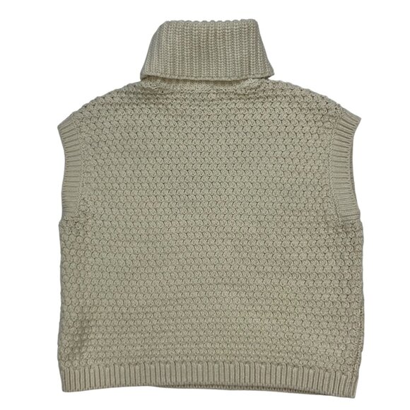 Madewell Textured Turtleneck Sweater Vest XS Ecru Cream Relaxed Fall Heritage - Picture 11 of 12